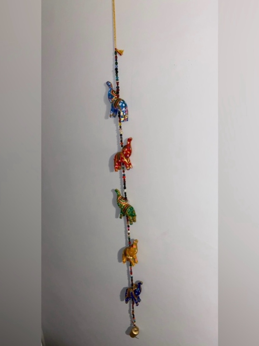 Colorful Beaded Elephant Hanging Garland